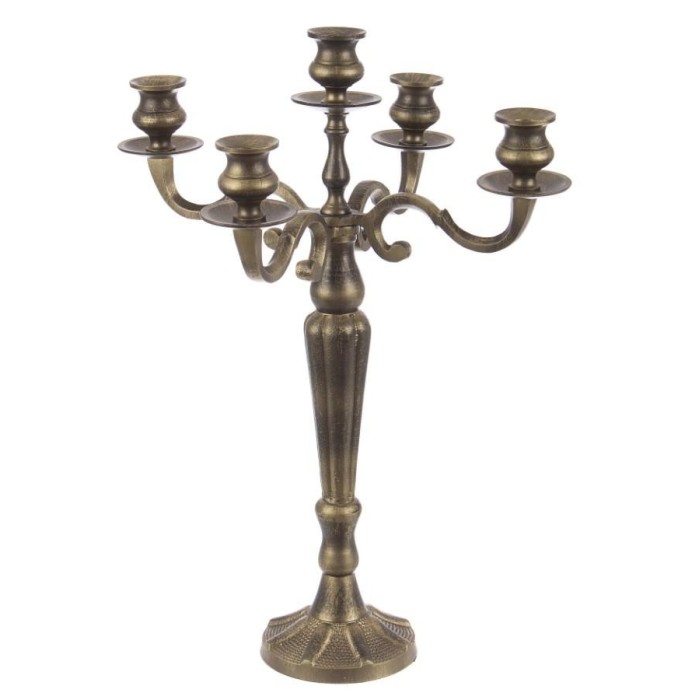 CANDELABRO LARYN 5 FUOCHI BRUNITO 55 CM